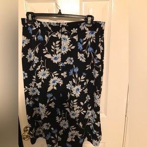 Black and floral wrap skirt